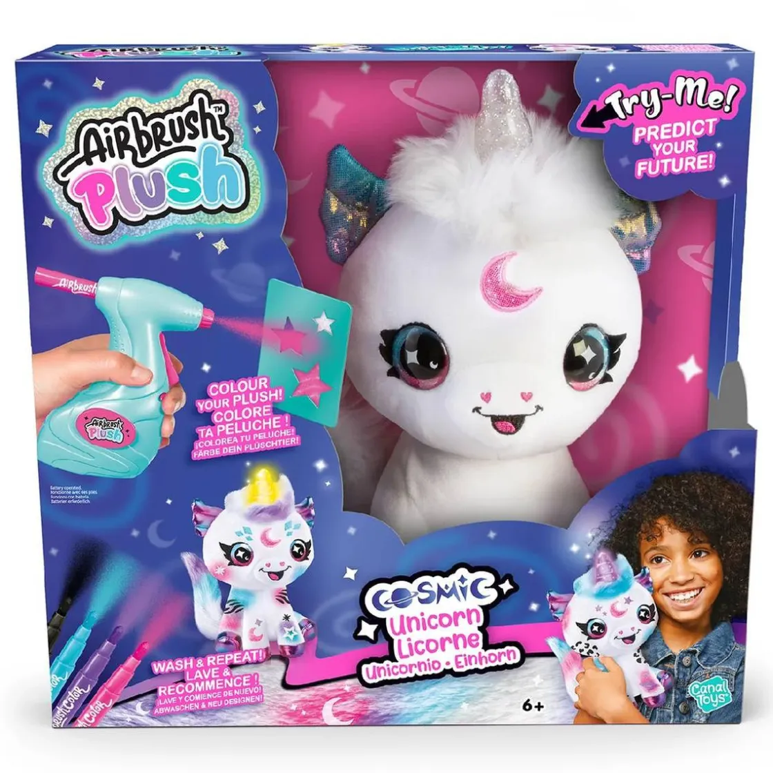 CANAL TOYS Colorea tu unicornio mágico con cuerno luminoso