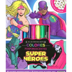 TODO LIBRO Colores fosforescentes - Super héroes* Juguetes Educativos Y Libros