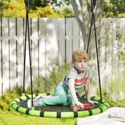 AIYAPLAY Columpio exterior para niños Negro* Columpios