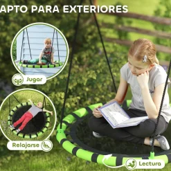 AIYAPLAY Columpio exterior para niños Negro* Columpios