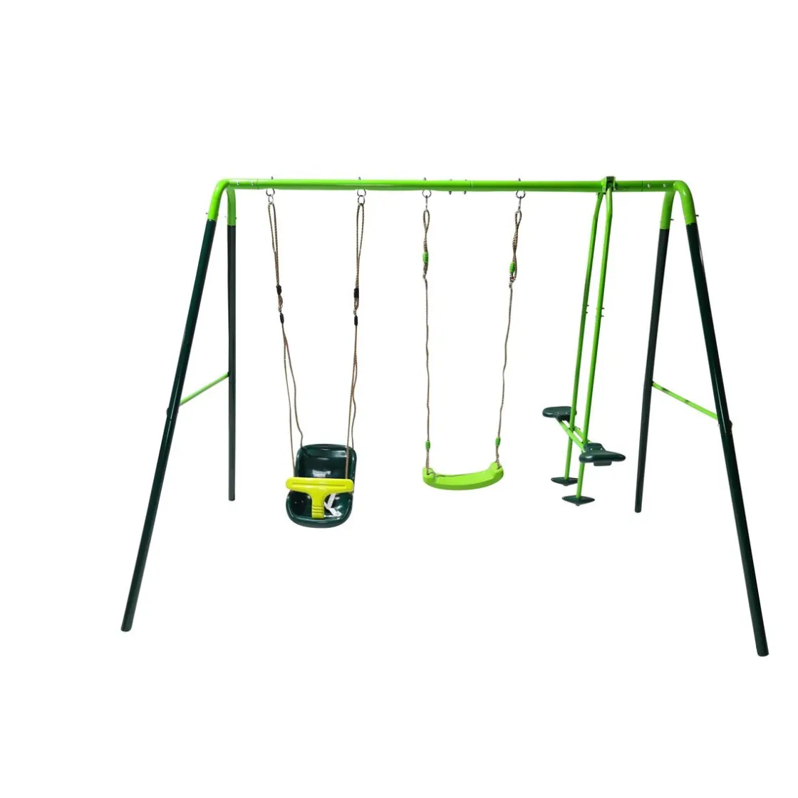 MASGAMES Columpio metálico triple Gingo + asiento bebé* Columpios