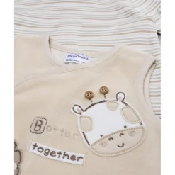 Prenatal Conjunto bebé peto beige jirafa/león