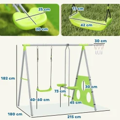 AIYAPLAY Conjunto de columpios 4 en 1 Verde* Columpios