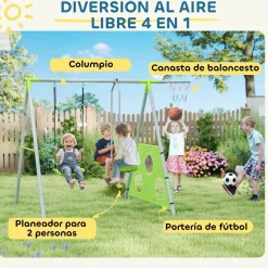AIYAPLAY Conjunto de columpios 4 en 1 Verde* Columpios