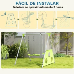 AIYAPLAY Conjunto de columpios 4 en 1 Verde* Columpios