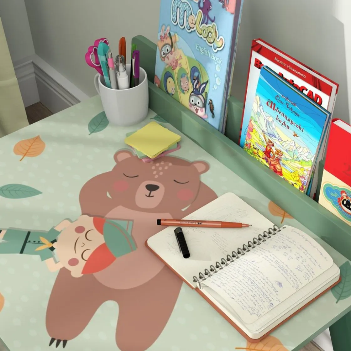 AIYAPLAY Conjunto de mesa y silla con estante integrado Verde* Estilo De Vida