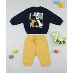 Prenatal Conjunto de niño azul y amarillo Dino