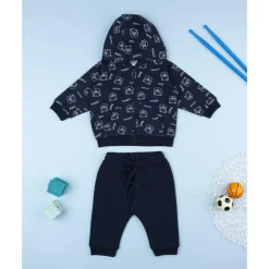 Prenatal Conjunto jogging de niño azul con estampado de ositos