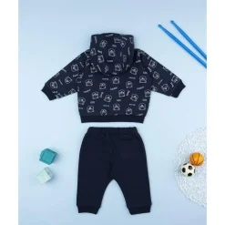 Prenatal Conjunto jogging de niño azul con estampado de ositos
