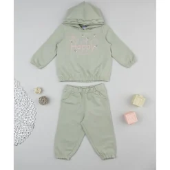 Prenatal Conjunto jogging niña verde "Happy"* Niña·Bebé Niña 3-36 Meses|Bebé Niña 3-36 Meses·Vestidos, Conjuntos Y Deporte