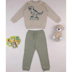 Prenatal Conjunto jogging verde para niño