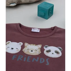 Prenatal Conjunto niña sudadera burdeos + pantalón azul con volante