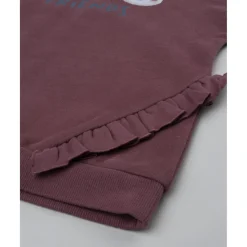 Prenatal Conjunto niña sudadera burdeos + pantalón azul con volante