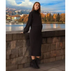 Prenatal Conjunto premamá de punto negro con falda y jersey