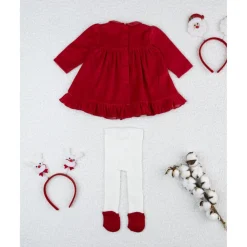 Prenatal Conjunto vestido y leotardos niña Navidad