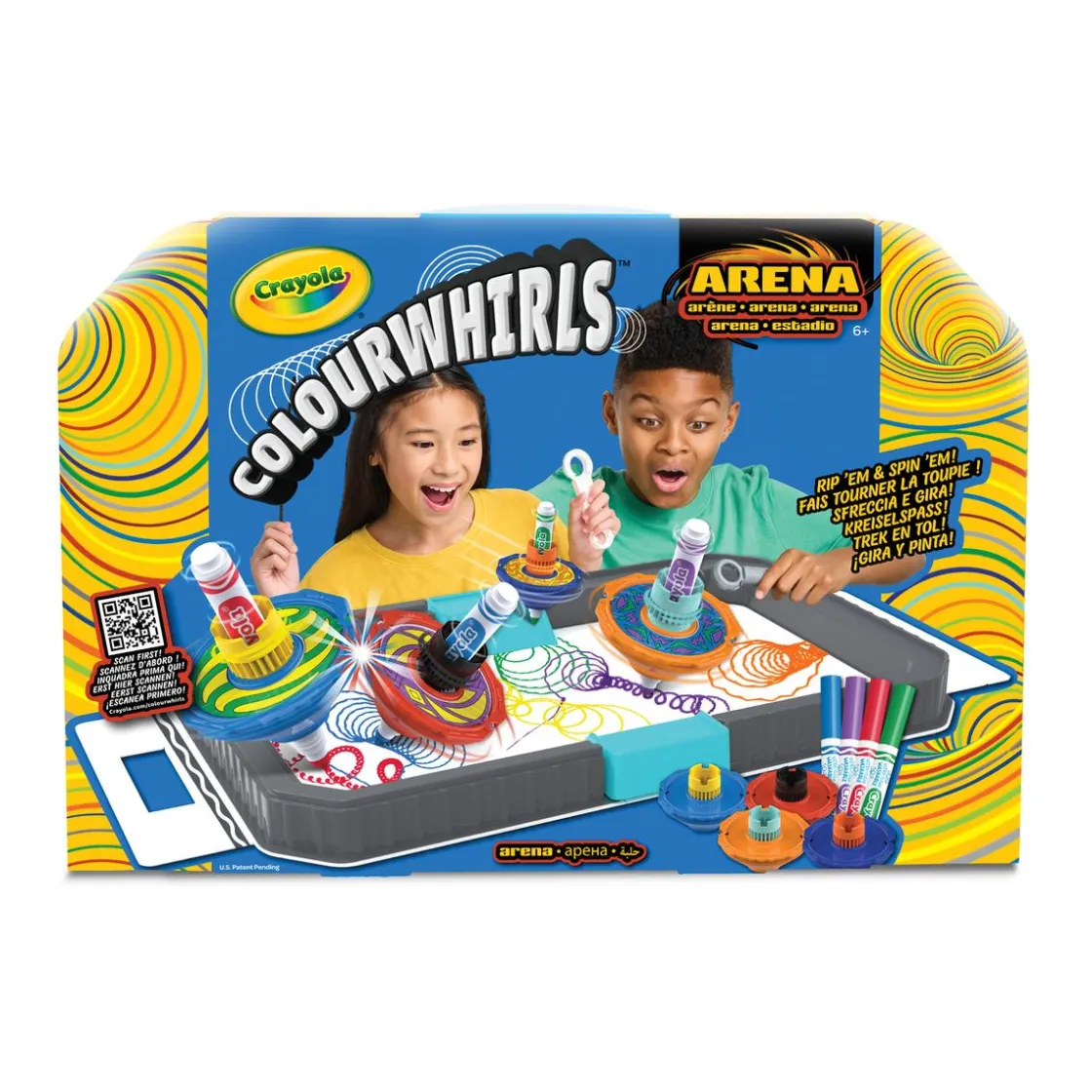 CRAYOLA - Colourwhirls Arena de Combate + 4 Pinta Peonzas* Arte Y Manualidades