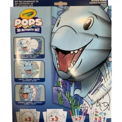 CRAYOLA - Juego de páginas para colorear y construir, tema del mundo marino, arte tridimensional ㅤ