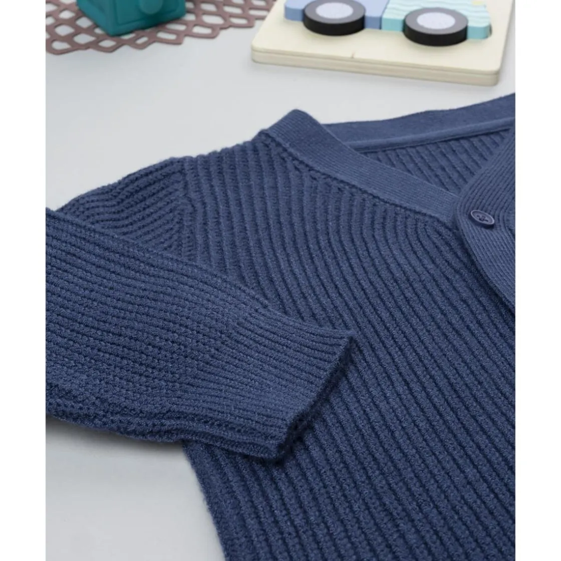 Prenatal Cárdigan de niño azul tricotado* Niño·Bebé Niño 3-36 Meses|Bebé Niño 3-36 Meses·Jerséis Y Cardigans