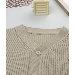 Prenatal Cárdigan de niño beige de punto tricot