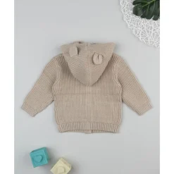 Prenatal Cárdigan de niño marrón tricot con capucha* Recién Nacido·Primeras Salidas|Primeras Salidas·Cardigans