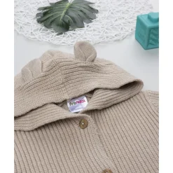 Prenatal Cárdigan de niño marrón tricot con capucha* Recién Nacido·Primeras Salidas|Primeras Salidas·Cardigans