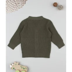 Prenatal Cárdigan de niño verde tricotado