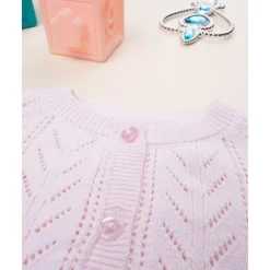 Prenatal Cárdigan niña rosa con volantes* Primeras Salidas·Cardigans|Recién Nacido·Primeras Salidas