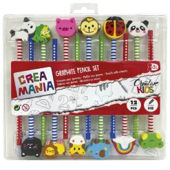 CREAMANIA UNISEX Creamania - Set de 12 lápices con goma de borrar* Arte Y Manualidades
