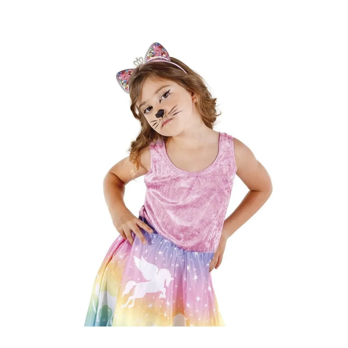 RUBIE'S Diadema de gatita con coronita y corazones