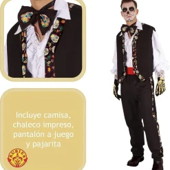 RUBIE'S Disfraz adulto Catrin Pancho con pajarita y chaleco impreso ㅤ