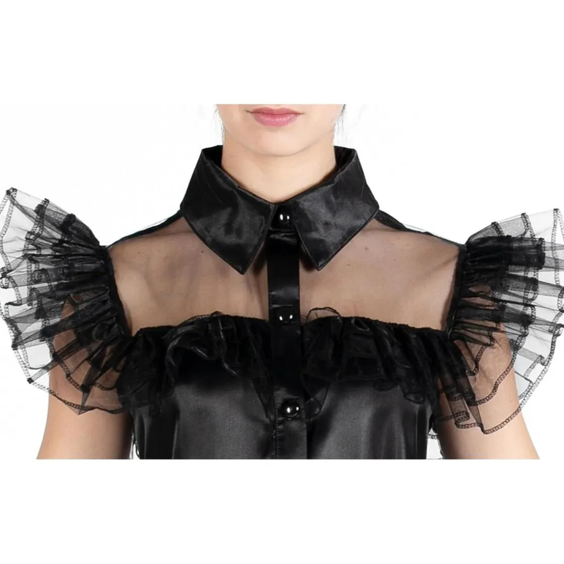 ABYSSE CORP Disfraz color negro estilo Wednesday Addams, 152cm* Disfraces|Halloween