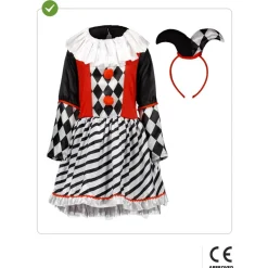 Funidelia Disfraz de Arlequín para niña 3-4 años* Halloween|Disfraces