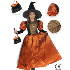 Funidelia Disfraz de bruja premium niña 5-6 años* Disfraces|Halloween