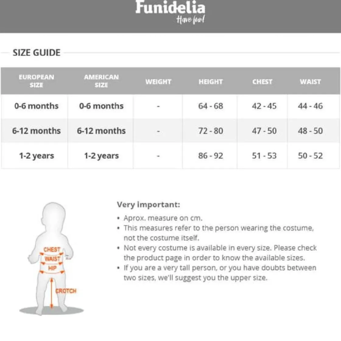 Funidelia Disfraz de Calabaza para Bebé (81-92 cm)