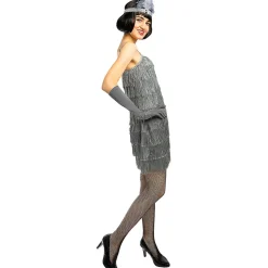 Funidelia Disfraz de charlestón años 20 plateado XS