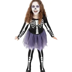 Funidelia Disfraz de esqueleto niña 3-4 años* Disfraces|Halloween