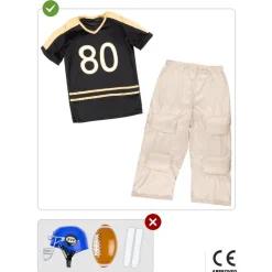 Funidelia Disfraz de fútbol americano musculoso para niño 7-9 años