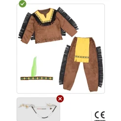 Funidelia Disfraz de Indio Deluxe para niño 7-9 años