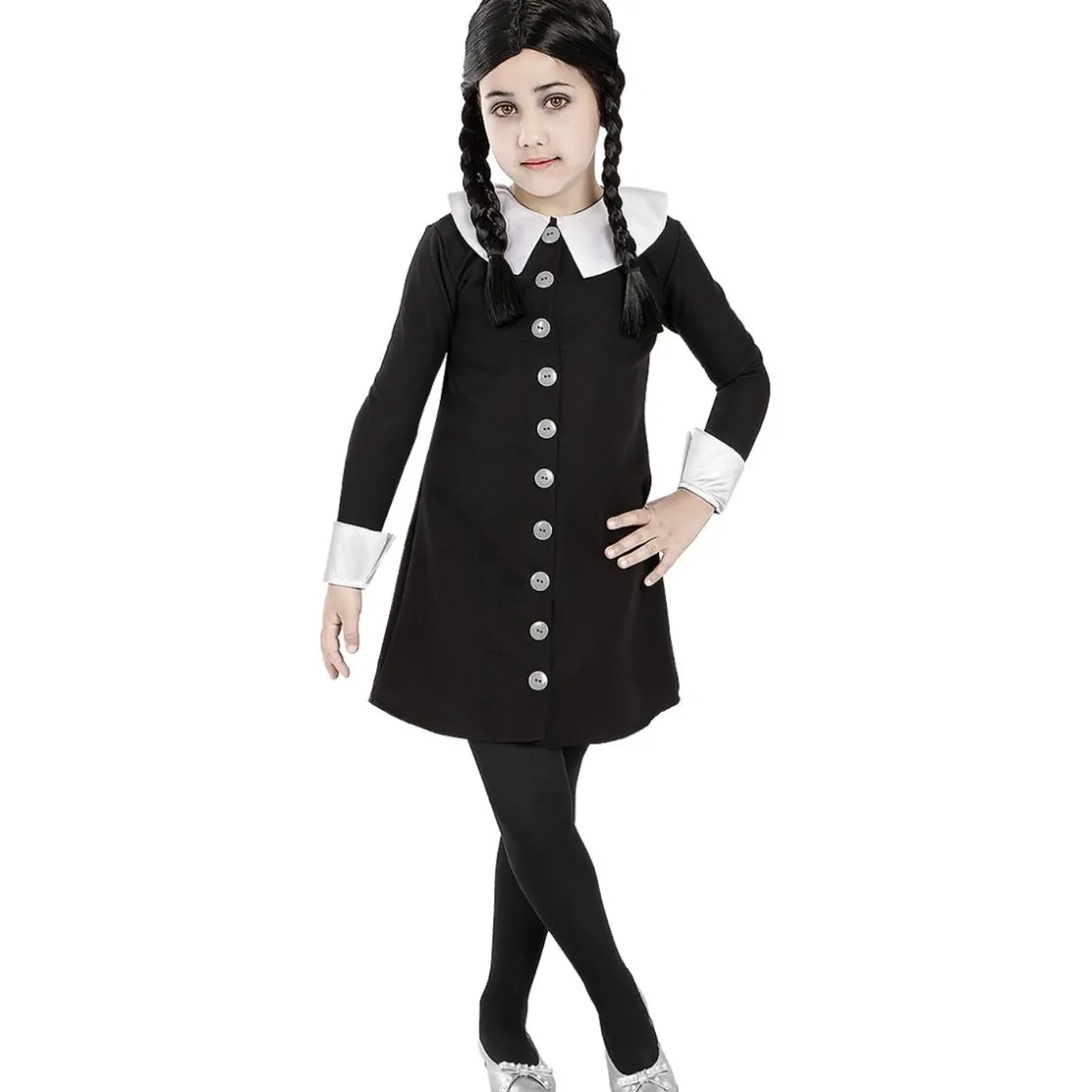 Funidelia Disfraz de Miércoles Addams niña 3-4 años