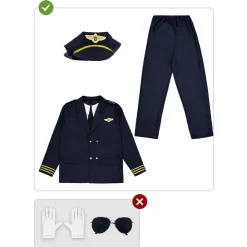 Funidelia Disfraz de piloto de aviones para hombre L* Halloween|Disfraces