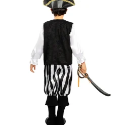 Funidelia Disfraz de pirata a rayas para niño- Colección blanca y negra 5-6 años