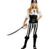 Funidelia Disfraz de pirata a rayas para niña- Colección blanca y negra 10-12 años