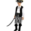Funidelia Disfraz de pirata a rayas para niño- Colección blanca y negra 7-9 años* Halloween|Disfraces