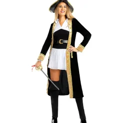 Funidelia Disfraz de pirata deluxe para mujer - Colección colonial S* Disfraces|Halloween