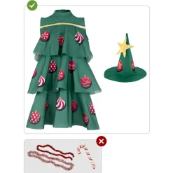 Funidelia Disfraz de árbol de Navidad mujer talla única* Halloween