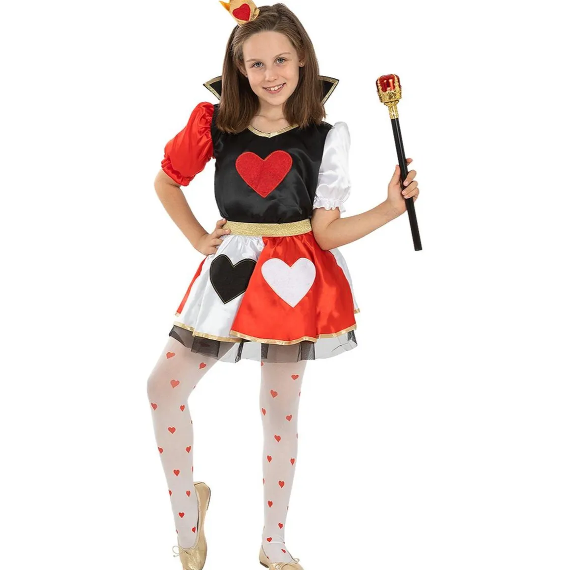 Funidelia Disfraz de Reina de corazones para niña 7-9 años* Halloween|Disfraces