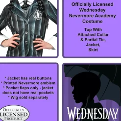 RUBIE'S Disfraz infantil - Uniforme Miércoles Addams talla S* Disfraces|Halloween