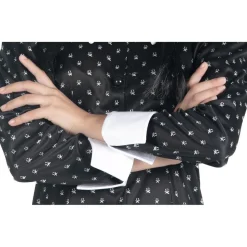 BIZAK Disfraz Miércoles Addams vestido con peluca talla M