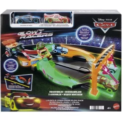 MATTEL Disney - Cars - Pista de coches de juguete que brilla en la oscuridad, incluye 2 vehículos ㅤ