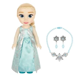 FROZEN Disney - Muñeca Elsa 38 cm con collar y pendientes